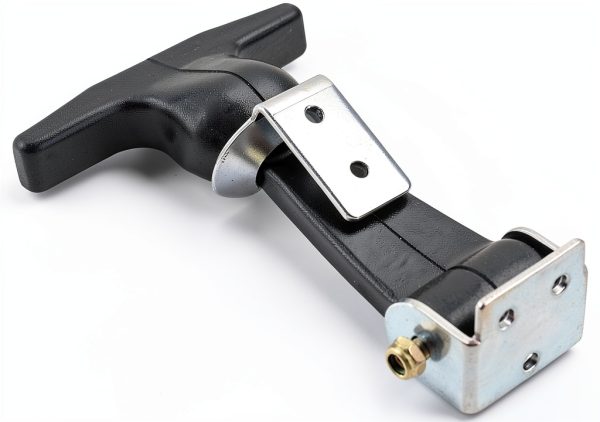 T Tulead Black T-Handle Latch Boat Hatch Latches Metal Latch Draw Latch Rubber Hatch 4.92" x 3.15" Pack of 2-1