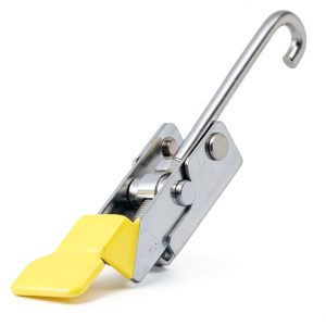 Southco A1-11-702-20 Over-Center Draw Latch, Large Size, Without Keeper, Steel, Zinc Plate, Bright Chromate, with Yellow Vinyl Grip-0