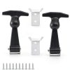2 Pack T-Handle Draw Latches with Brackets Heavy Duty 304 Stainless Steel Flexible Rubber for Hood, Tool Box & Vehicle Engine-0