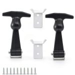 2 Pack T-Handle Draw Latches with Brackets Heavy Duty 304 Stainless Steel Flexible Rubber for Hood, Tool Box & Vehicle Engine-0