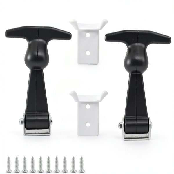 2 Pack T-Handle Draw Latches with Brackets Heavy Duty 304 Stainless Steel Flexible Rubber for Hood, Tool Box & Vehicle Engine-0