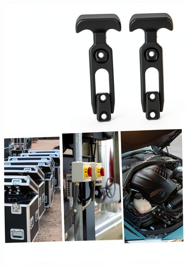 2pcs Rubber T-Handle Hasp Latches Adjustable Durable Draw Catches for Toolboxes Vehicle Engines and Coolers Rubber Locking Mechanisms for Enhanced Security and Vibration Absorption-3
