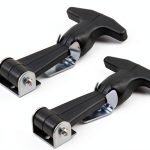 T Tulead Black T-Handle Latch Boat Hatch Latches Metal Latch Draw Latch Rubber Hatch 4.92" x 3.15" Pack of 2-0