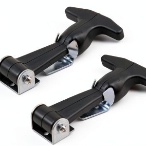 T Tulead Black T-Handle Latch Boat Hatch Latches Metal Latch Draw Latch Rubber Hatch 4.92" x 3.15" Pack of 2-0