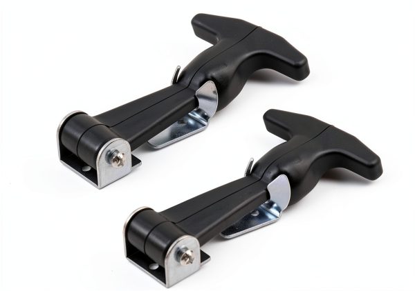 T Tulead Black T-Handle Latch Boat Hatch Latches Metal Latch Draw Latch Rubber Hatch 4.92" x 3.15" Pack of 2-0